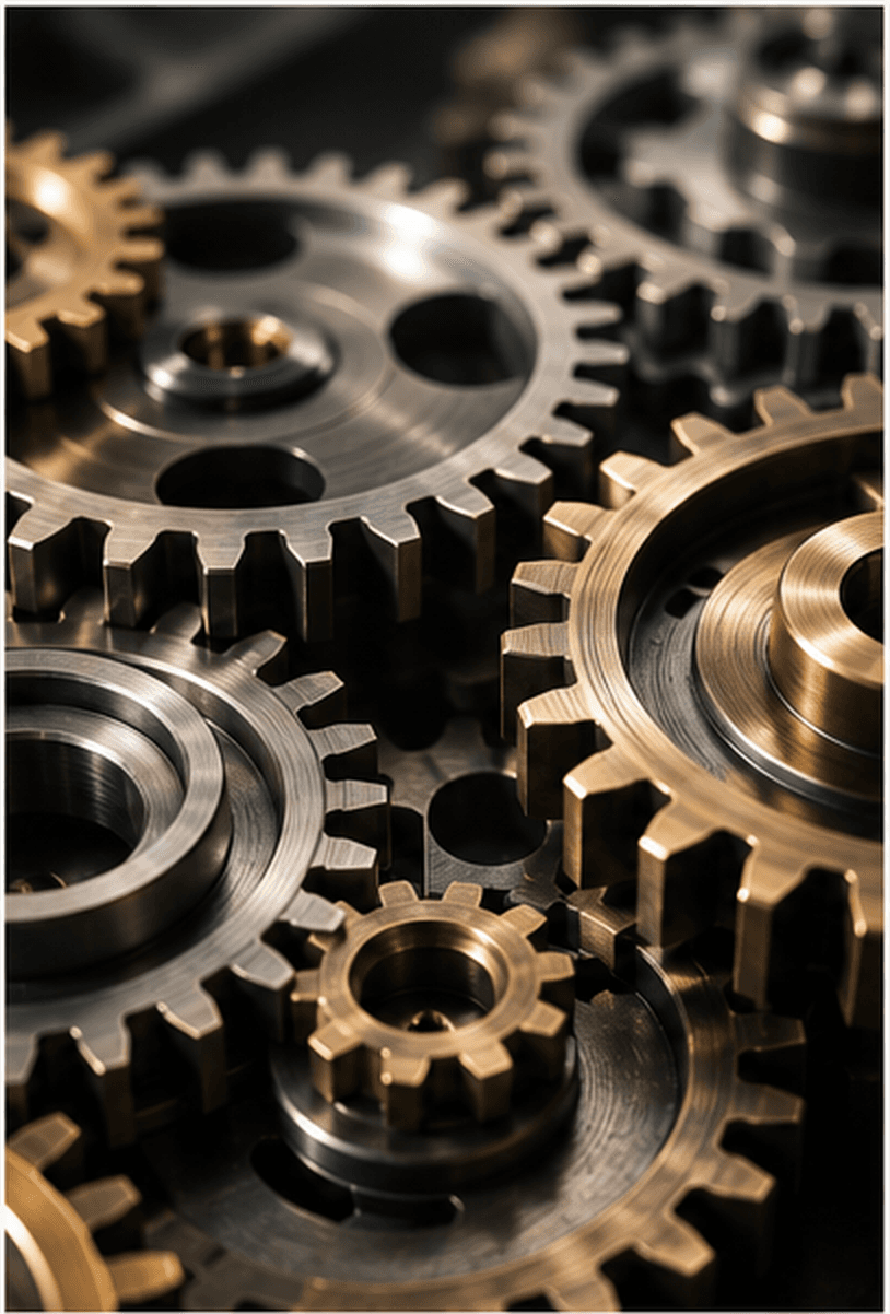 Interlocking metallic gears